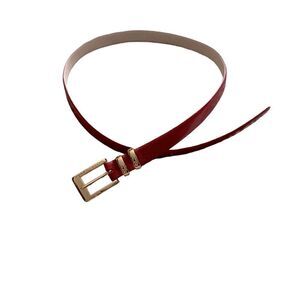 Perry Ellis Red & Gold Leather Belt Size XL